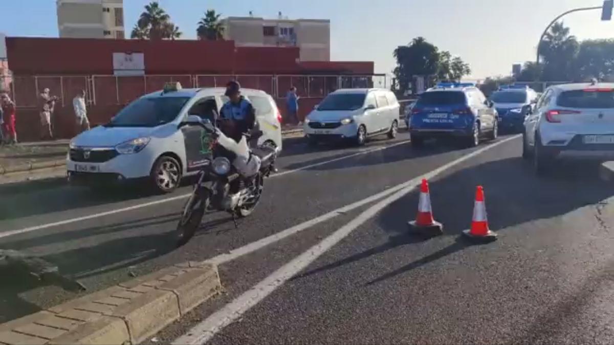 Caída en Escaleritas de un motorista ebrio