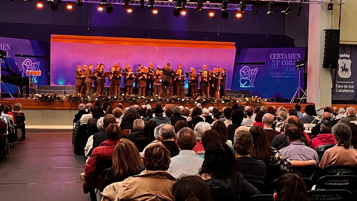 Una de las actuaciones del último Certamen Coral de Ejea de los Caballeros