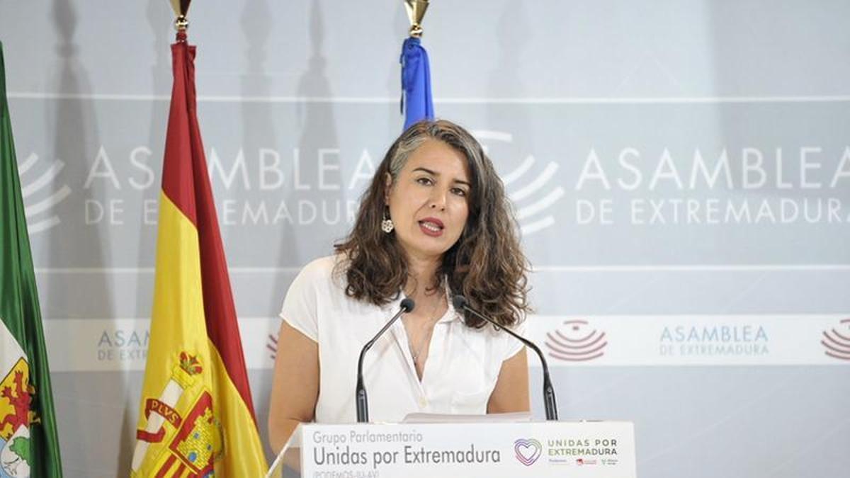 La portavoz de Unidas por Extremadura, Irene de Miguel.
