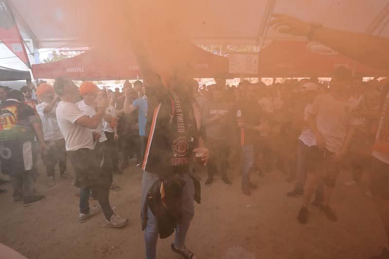 Fan zone del Valencia CF en el viejo cauce del río