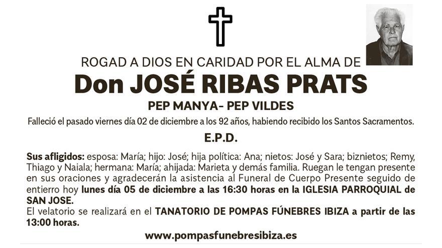 Esquela José Ribas Prats