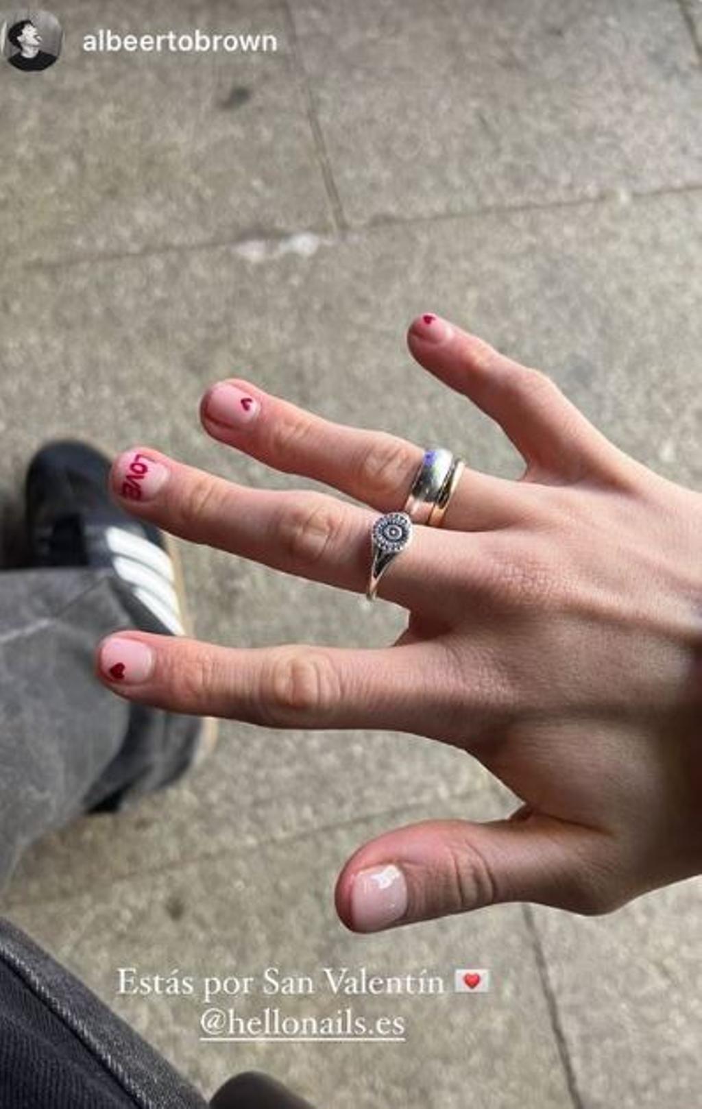 Uñas de San Valentín para chicos.