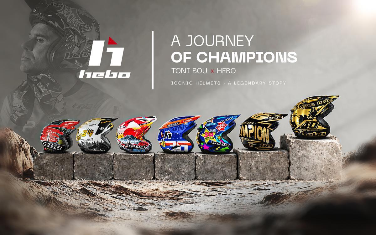 Los cascos de Toni Bou x Hebo