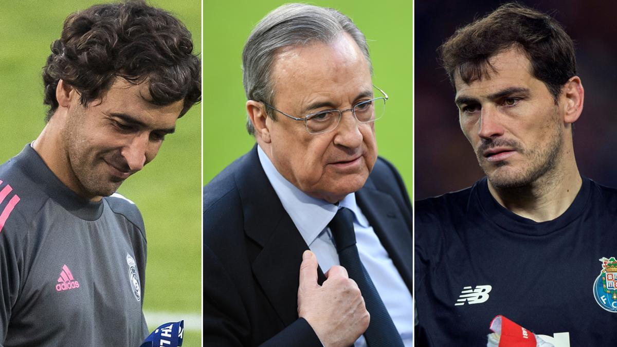 Raúl González, Florentino Pérez e Iker Casillas