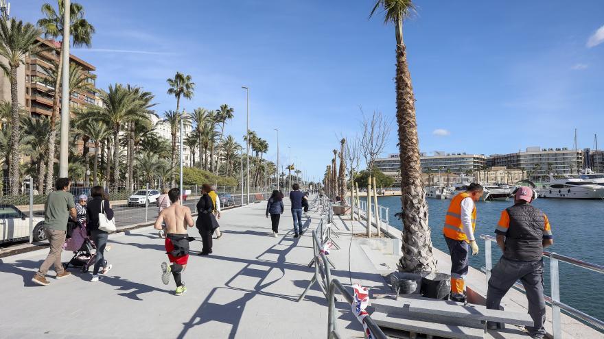 Un paseo por el puerto de Alicante entre vallas y obreros en la semana grande de la Ocean Race