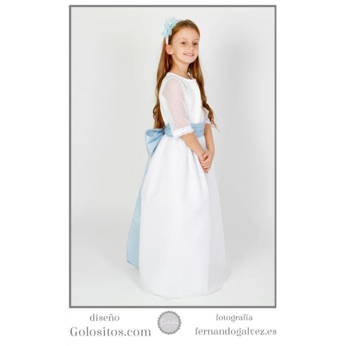 Vestido de Comunión tul de plumeti blanco: 160,00 €