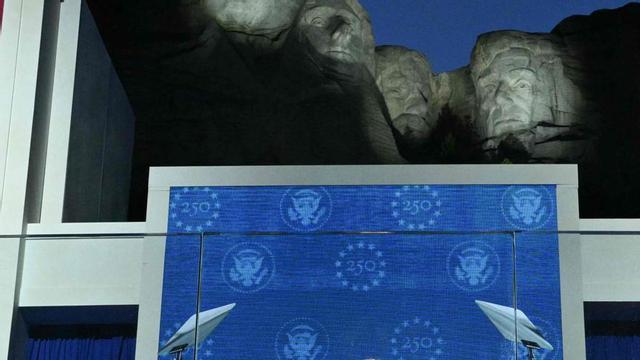 Donald Trump, durant el discurs al monument nacional de la muntanya Rushmore. | MANDEL NGAN / AFP