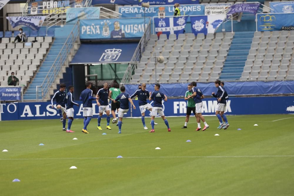 Los jugadores, durante el calentamiento