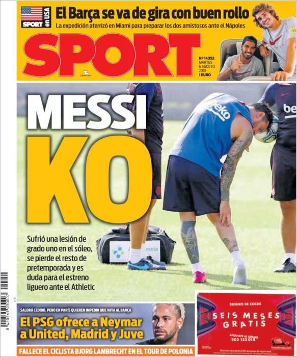 Pogba, Cancelo, Messi y Kang In Lee en las portadas deportivas
