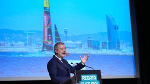 El alcalde de Barcelona, Jaume Collboni, presenta las actividades de la Regata Cultural de la Copa América de vela en la Fundació Joan Miró.