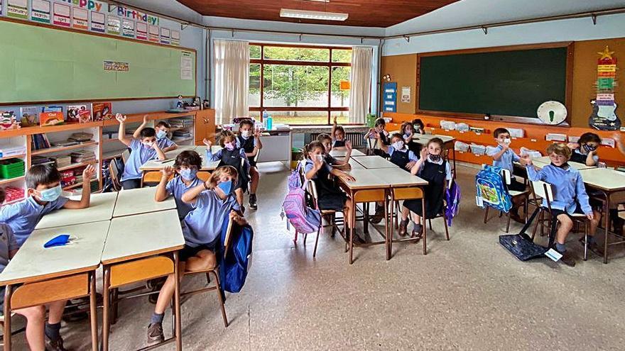 Los alumnos del Colegio Internacional Meres en un aula al comenzar las clases. | cedida a Lne