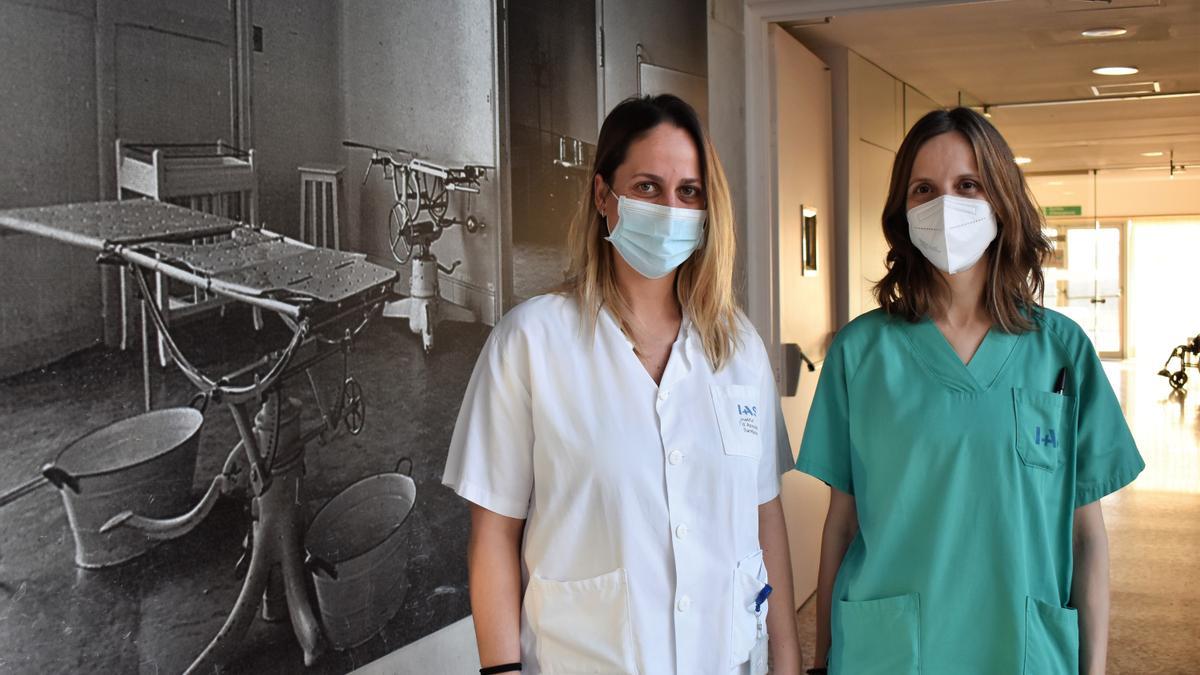 D&#039;esquerra a dreta, Mariona Gusó i Sònia Sanglas, les dues llevadores acreditades.