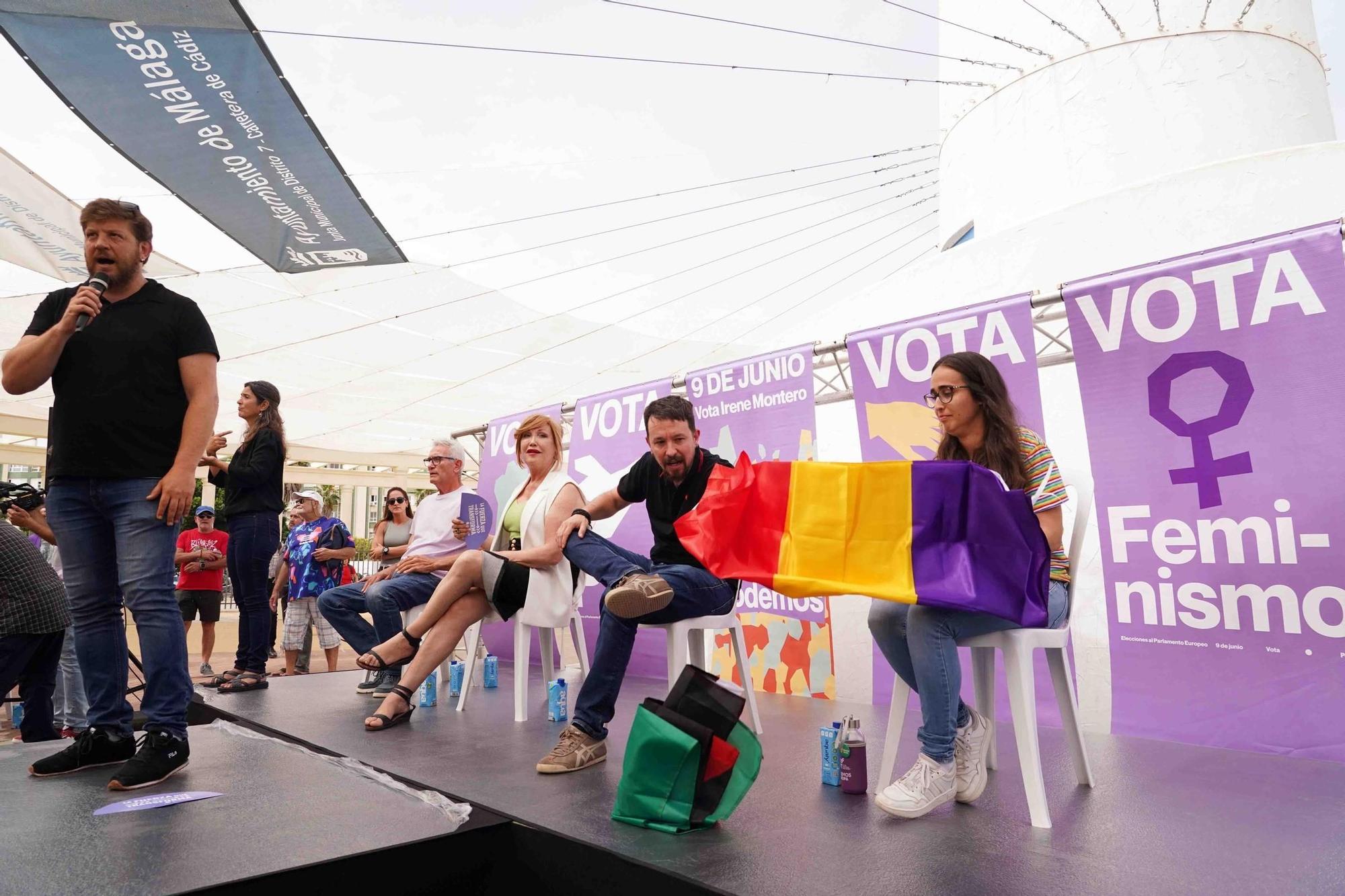 Mitin de Podemos, con Pablo Iglesias, en el Parque de Huelin 
