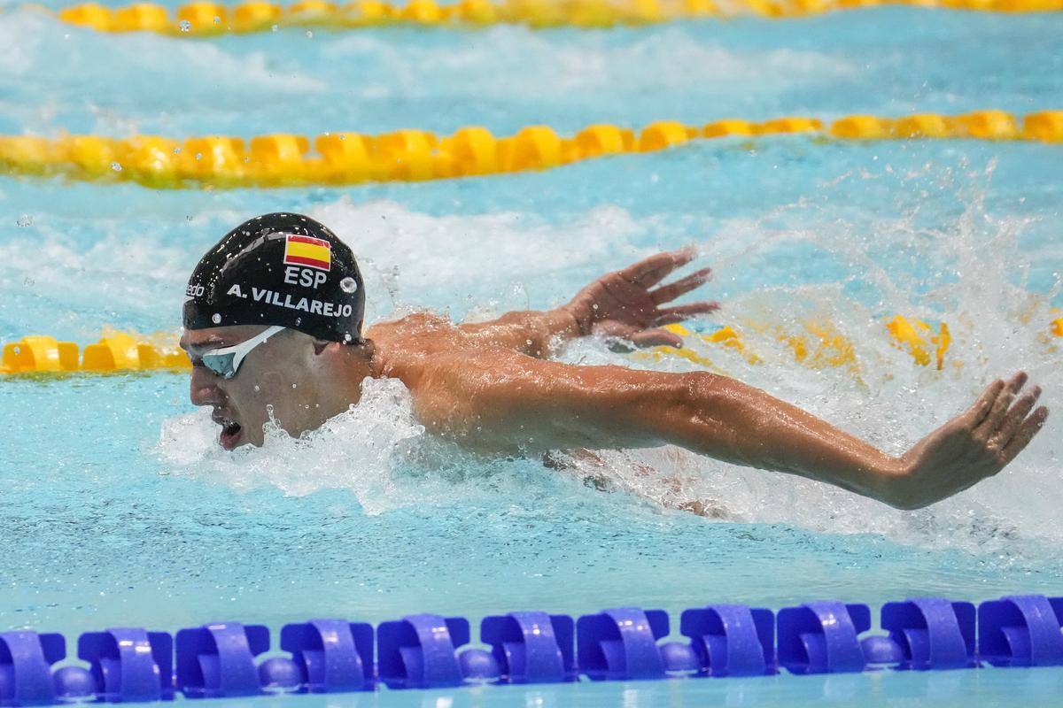 Álex Villarejo durante el Mundial de Natación Paralímpica en Manchester 2023.