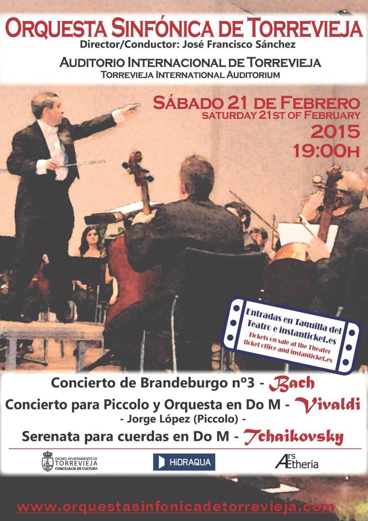 Bach, Vivaldi y Tchaikovsky protagonistas del nuevo concierto de la Orquesta Sinfónica de Torrevieja