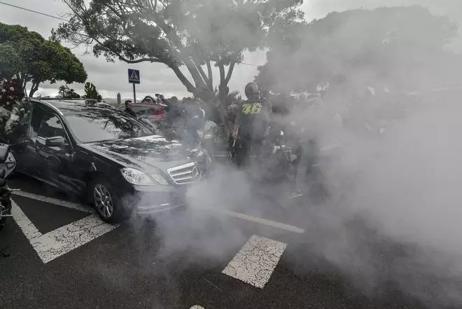 Homenaje de los moteros fallecidos en el accidente de Mogán