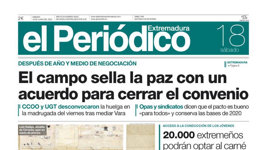 Consulta la portada correspondiente al día 18 de junio del 2022