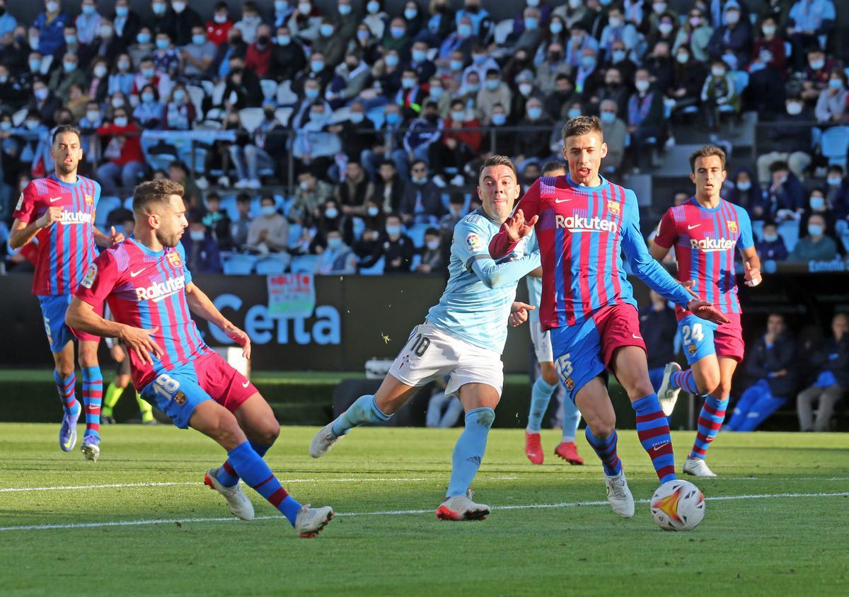 Iago Aspas durante el partido contra el Barcelona