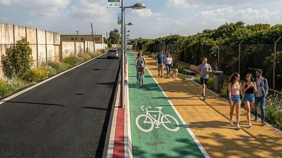 Imagen virtual del resultado del proyecto de reforma que el Ayuntamiento de Burriana quiere acometer en el Camí Fondo.