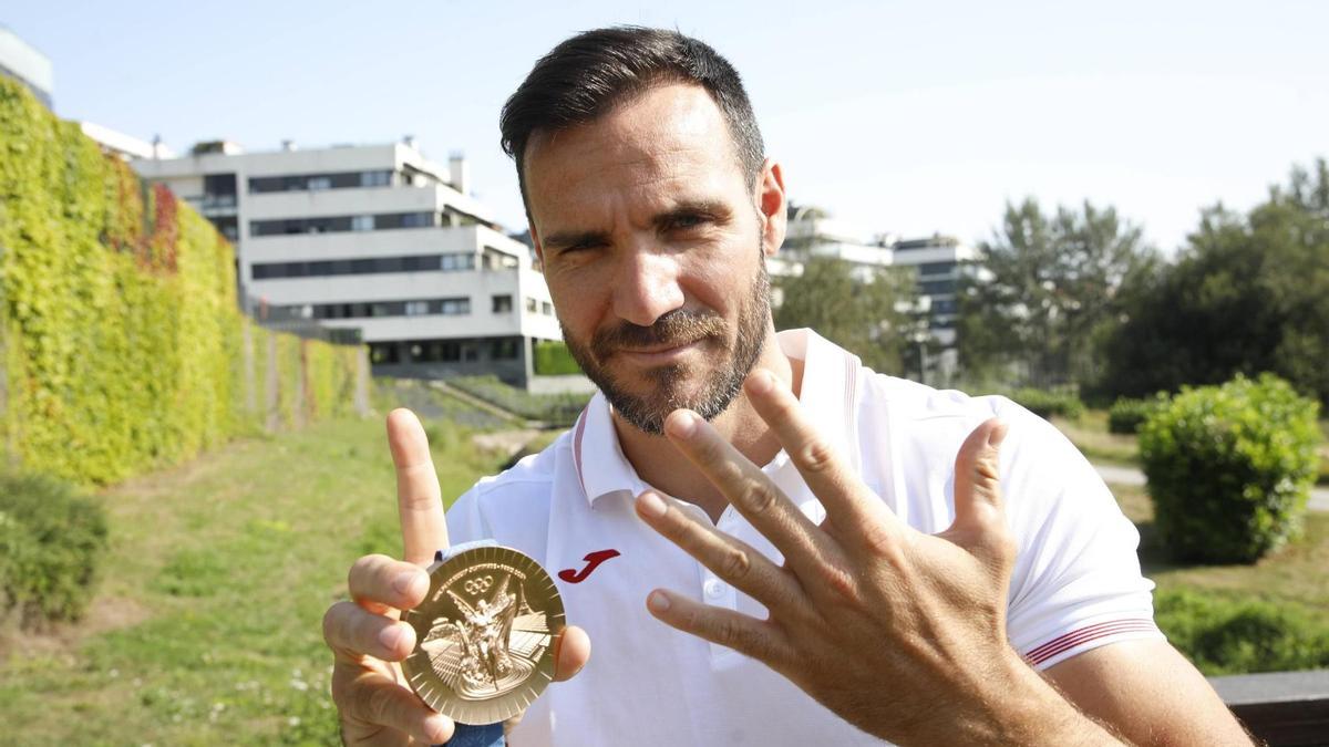 Saúl Craviotto con su medalla de bronce.