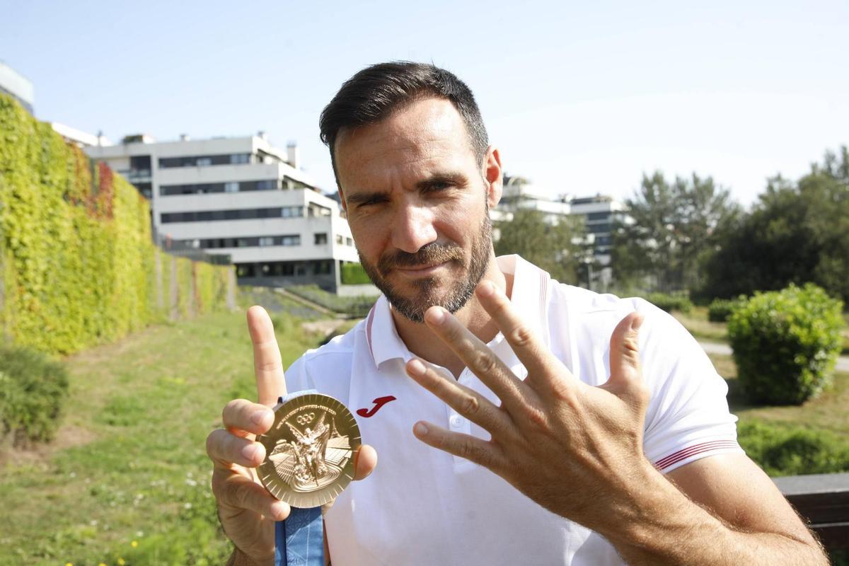 Saúl Craviotto con su medalla de bronce.