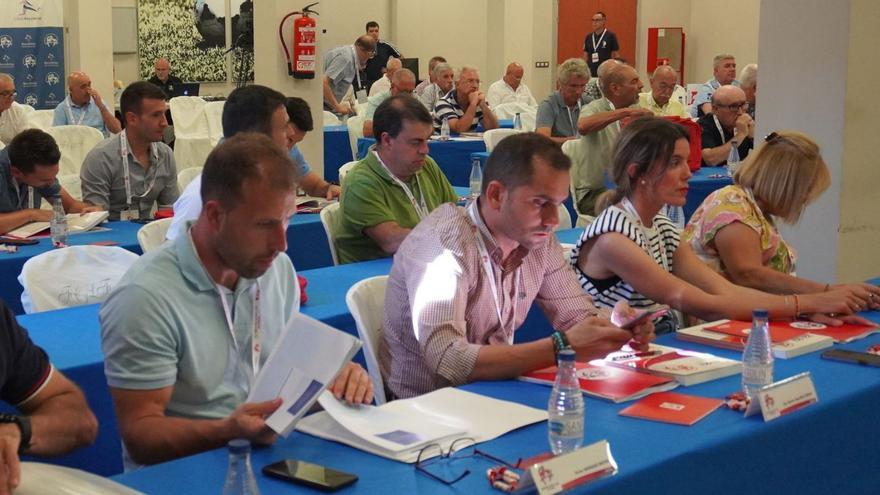 Juan Ramón Saludes, presidente del CD Villaralbo, en la asamblea de la Territorial. | RFCYLF