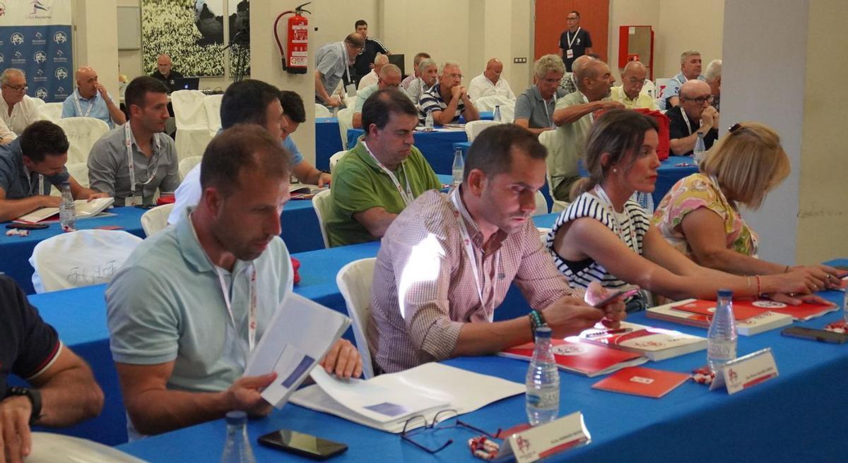 Juan Ramón Saludes, presidente del CD Villaralbo, en la asamblea de la Territorial. | RFCYLF