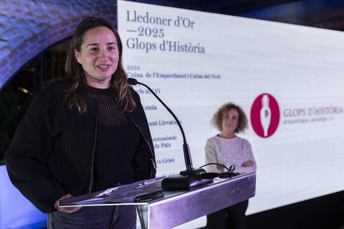 Romina Ribera, durant el seu discurs.