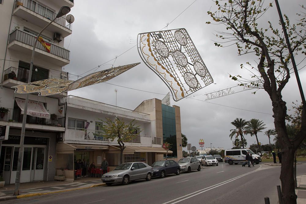 Destrozos por el temporal en Ibiza.