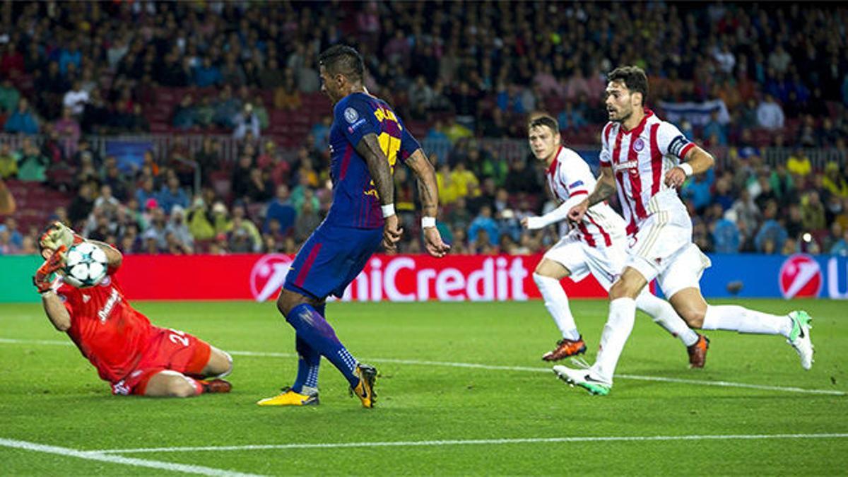 LACHAMPIONS | FC Barcelona - Olympiacos (3-1): Paulinho fue de los mejores del Barça ante Olympiacos