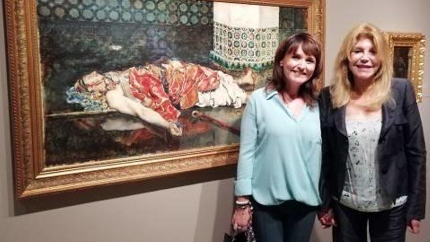 Julia Parra y Carmen Thyssen, ayer en Málaga.