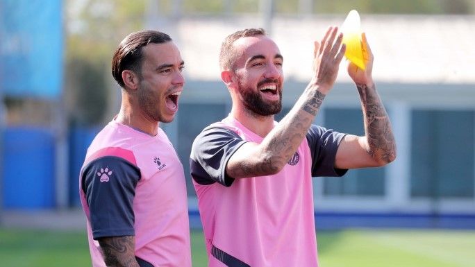 Raúl de Tomás y Darder, en un entrenamiento de esta semana en Sant Adrià.