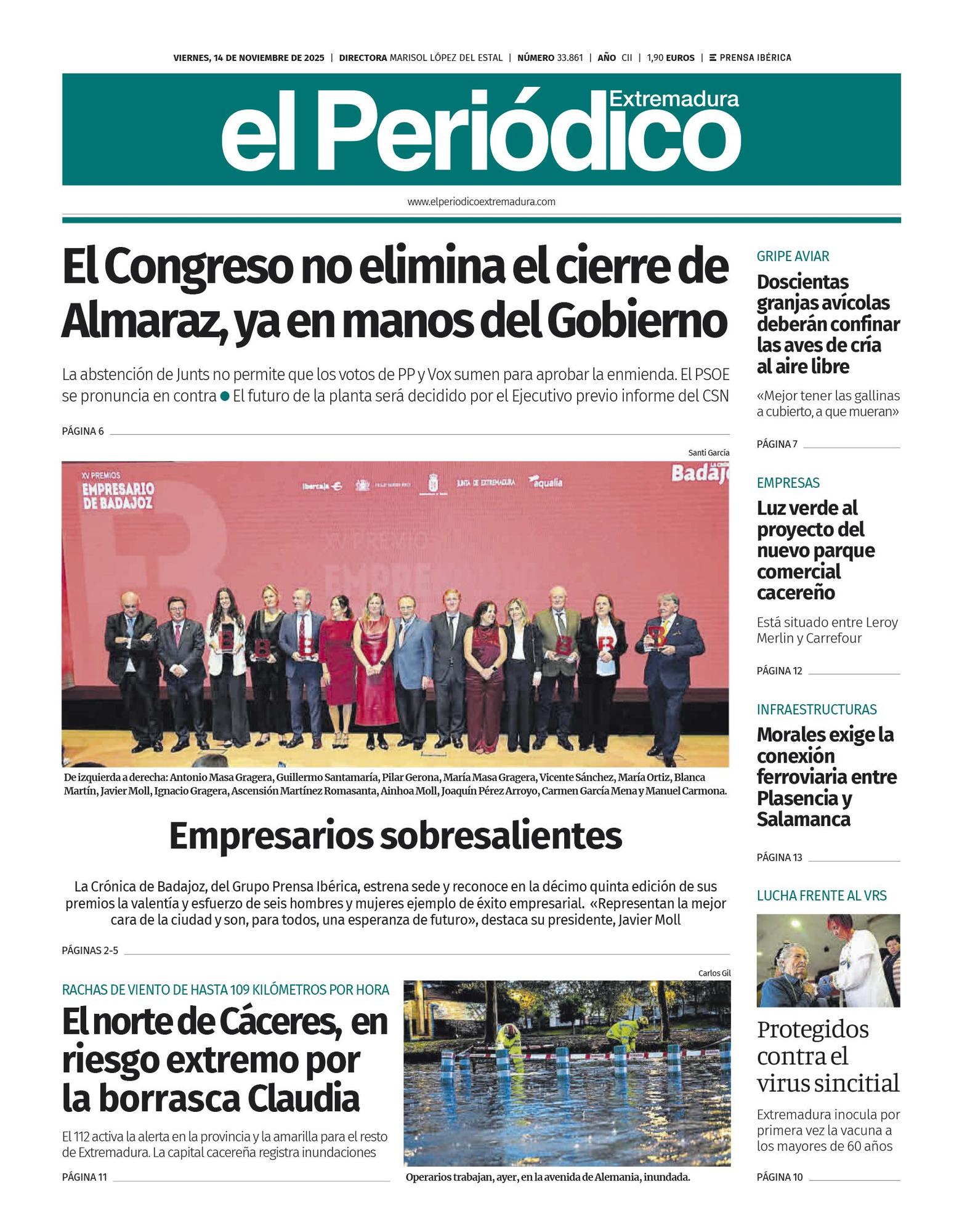 Consulta la portada correspondiente al día 14  de noviembre de 2025
