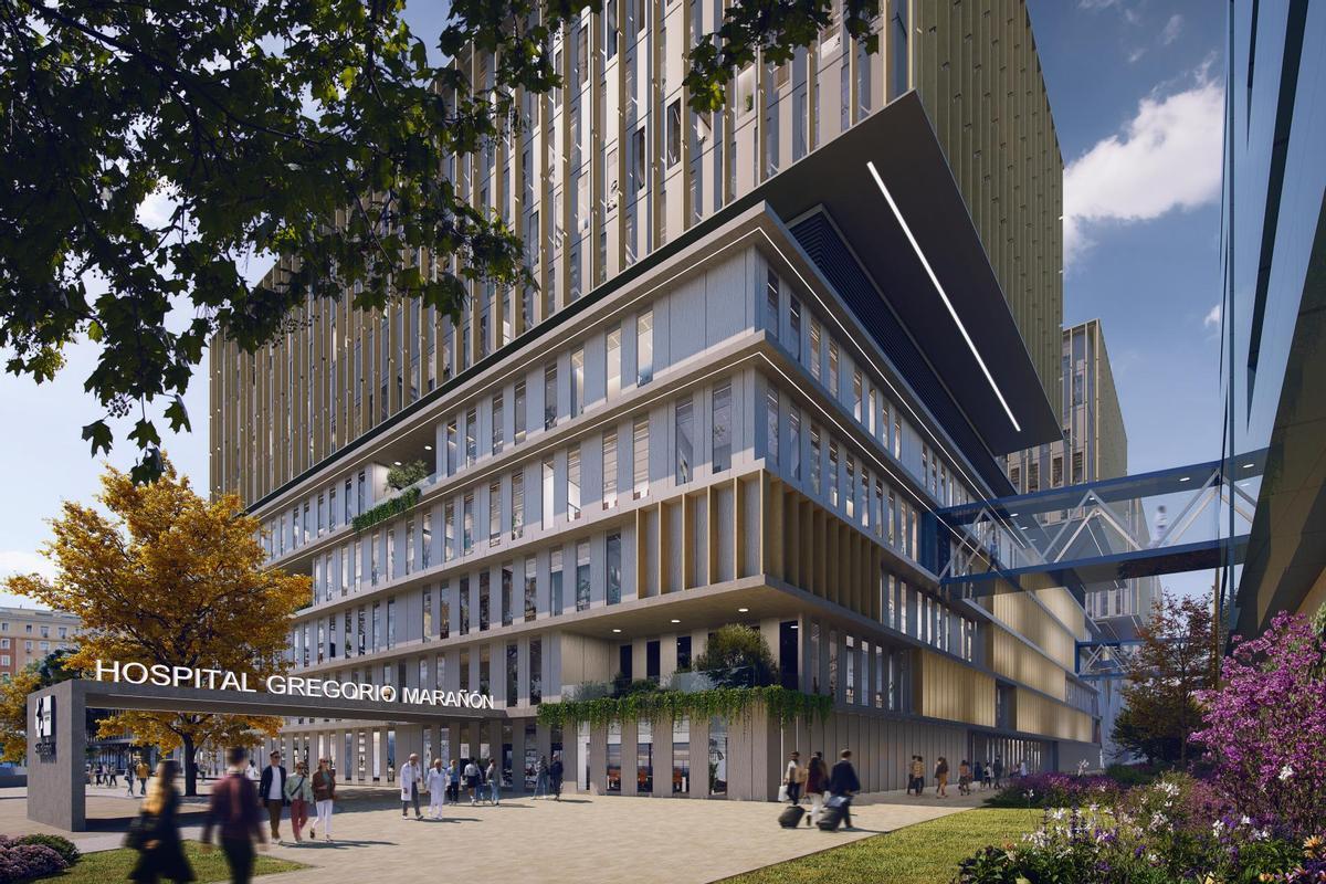 Recreación del aspecto que tendrá el futuro Hospital Gregorio Marañón.