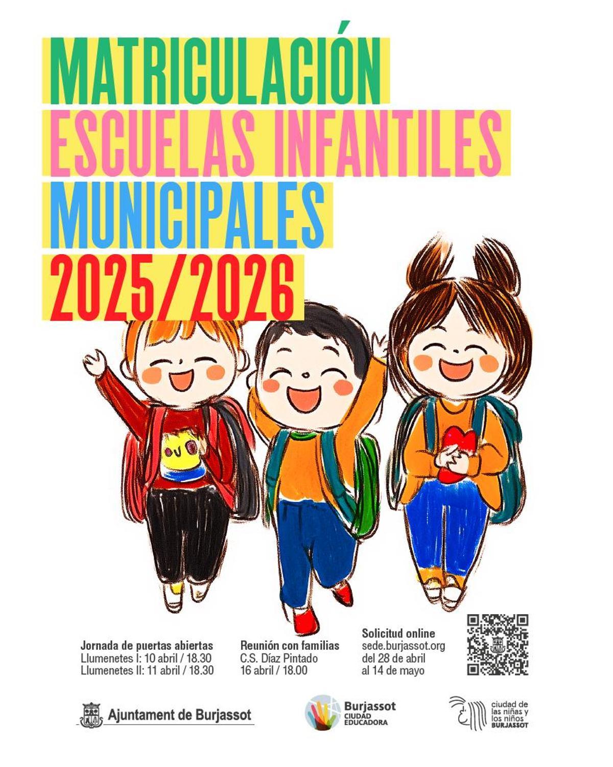 Burjassot prepara el periodo de matriculación en las escoletas.