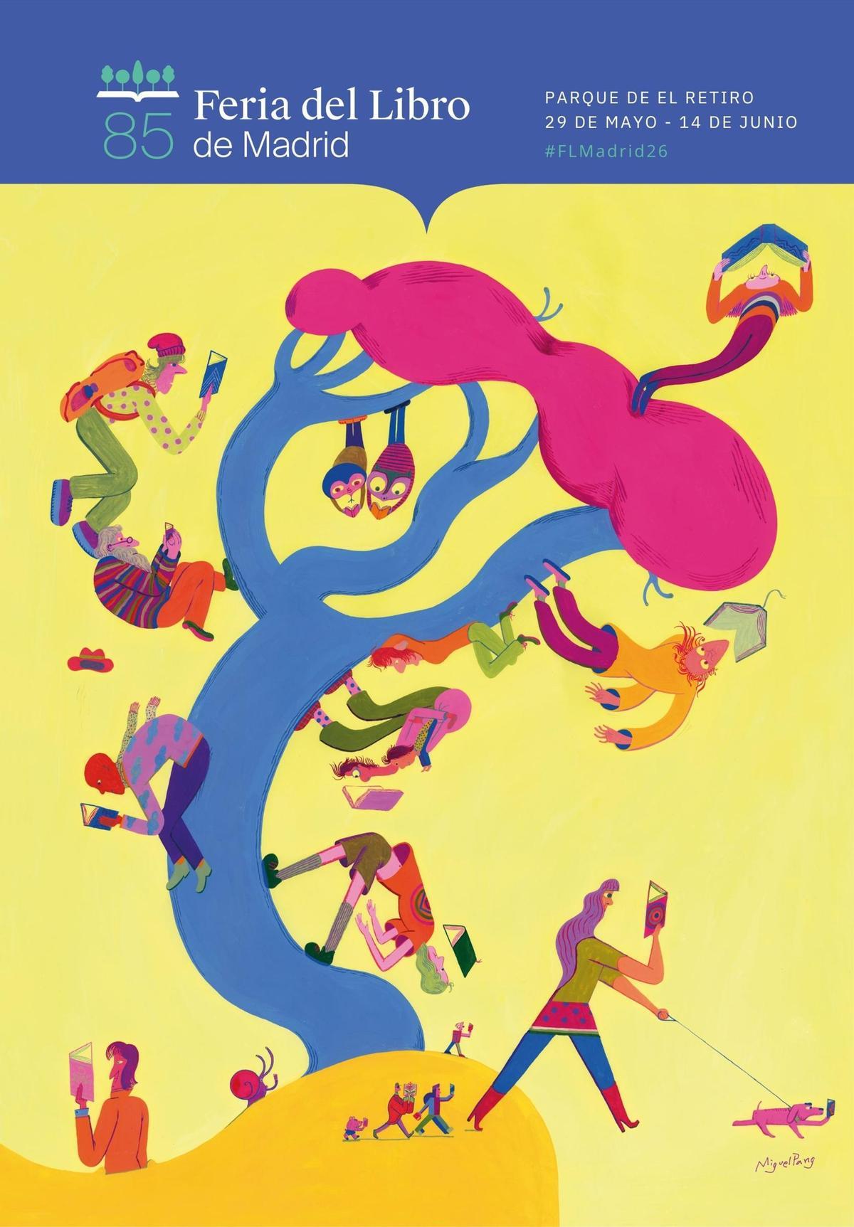 Cartel de la 85ª Feria del Libro de Madrid que ha firmado Miguel Pang.
