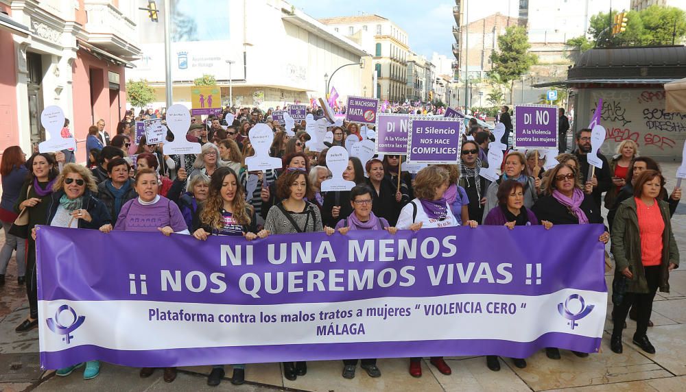 Manifestación contra la violencia de género en Málaga