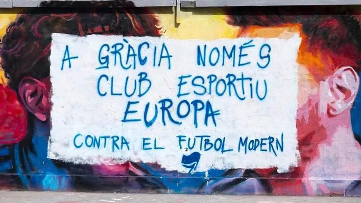 Vandalizan el mural de Messi y Lamine Yamal en Barcelona pocas horas antes de la final: "Contra el fútbol moderno"