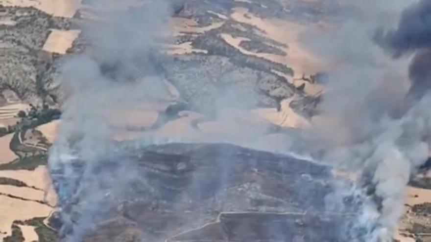Vista aèria de l'incendi de la Segarra