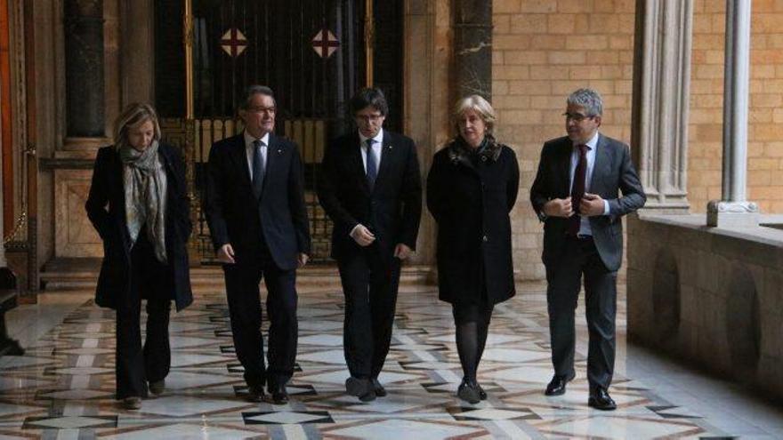 Ortega, Mas, Rigau i Homs amb el President Carles Puigdemont