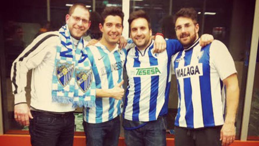 Jorge, Carlos, Jose y Javi, malaguistas en Alemania.