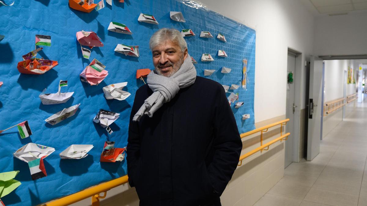 Nayim, el pasado lunes durante una visita al Centro de Educación Especial de ATADES en Zaragoza.