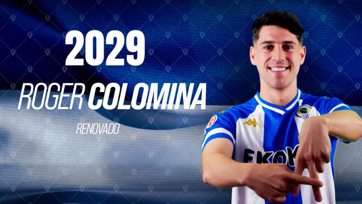 Cartela oficial con el anuncio de la renovación de Roger Colomina.