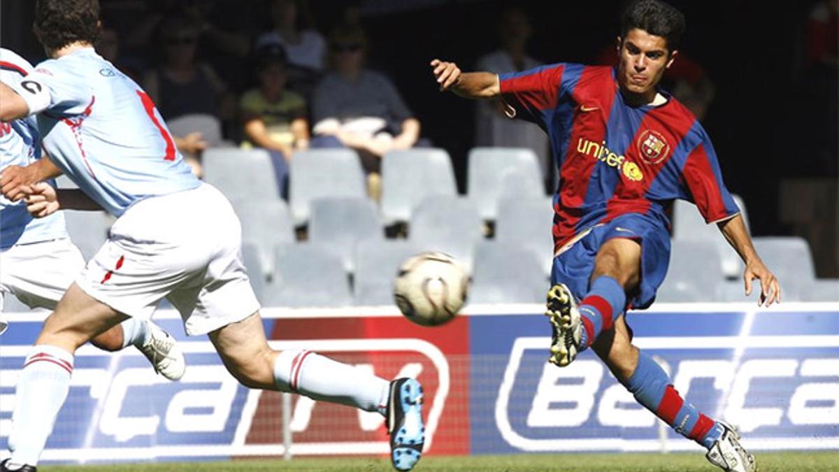 Iago Falque, en su etapa como juvenil del Barcelona