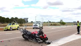 Nuevo accidente en la N-122 de Zamora: colisión entre un motorista y un todoterreno en el cruce de San Pedro de la Nave