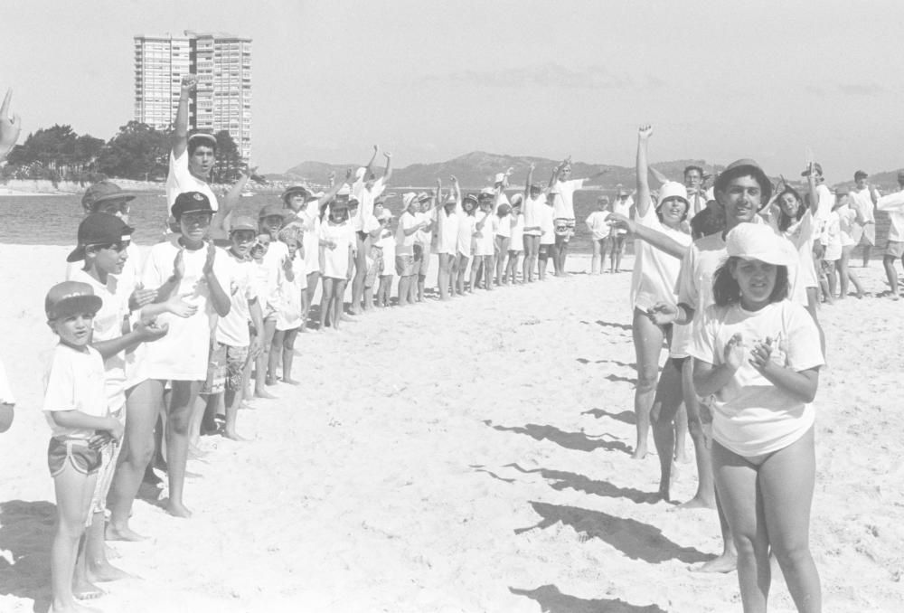 Playa de O Vao (Vigo), en 1991.