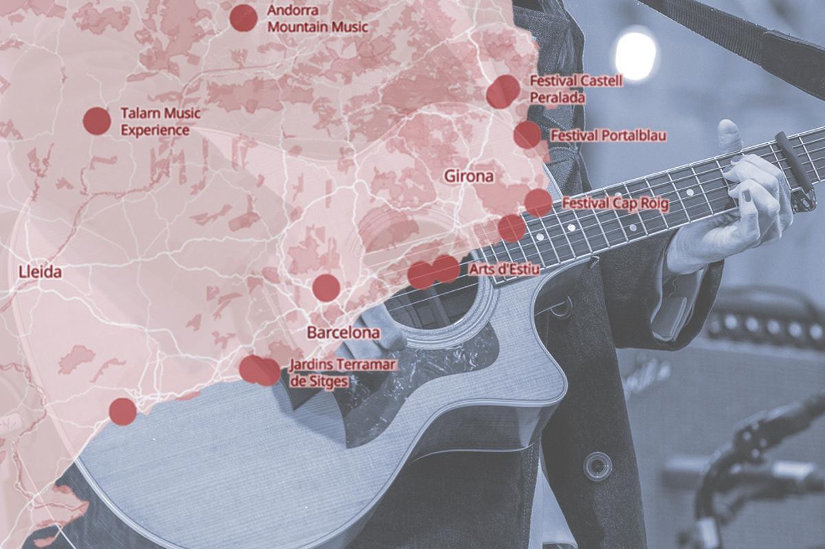 Mapa dels festivals de música d’aquest estiu a Catalunya