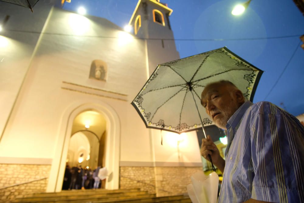 Procesión de las Fiestas Mayores de Elda en honor a la Virgen de la Salud suspendida por la lluvia