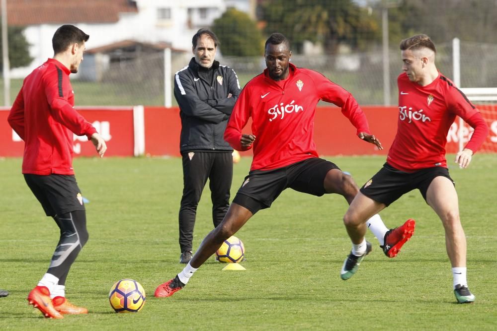 Entrenamiento del Sporting.