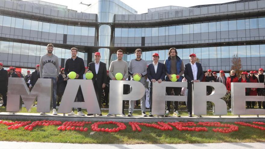 Los campeones de la Davis en la sede de Mapfre.